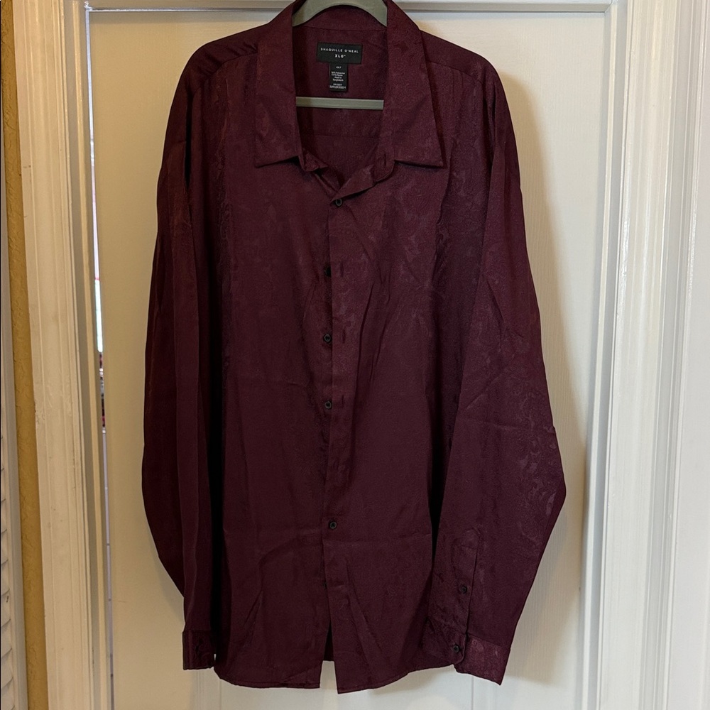 Shaquille ONeal Burgundy Button-Up Shirt 4XLT